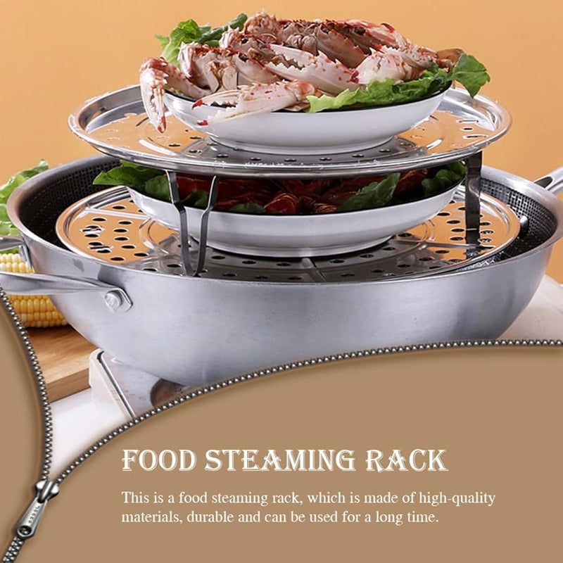 Stainless Steel Steaming Rack 2 Pcs Rustproof Food Steamer Tray Lightweight Kitchen Accessories - Image 4
